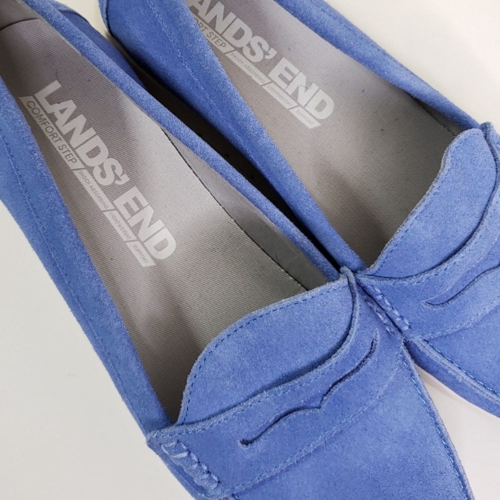 LANDS’ END baby blue suede penny loafer
